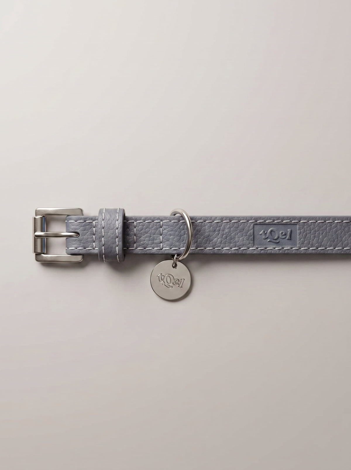 Grey leather collar